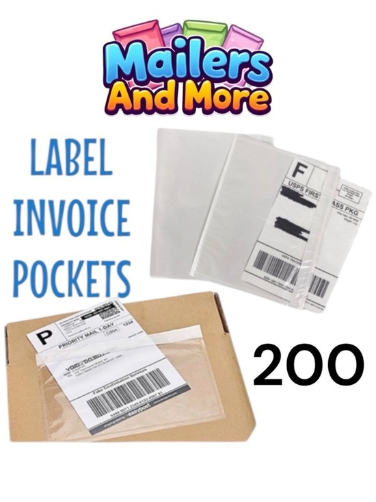 Other - 200 (7.5 X 5.5) Clear Postage Invoice Label Pockets PRICE FIRM